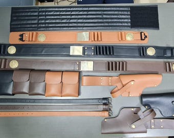 star wars Leather Mandalorian Boba Fett Costume Belt, Holster & Pouches