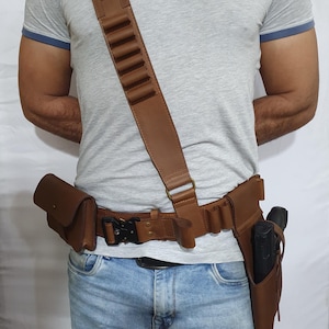 Funda de cinturón mandaloriana, disfraz de cosplay para adultos, bolsas para hombres, accesorio de Halloween, cinturón para hombres y mujeres, réplica de cinturón de Star Wars