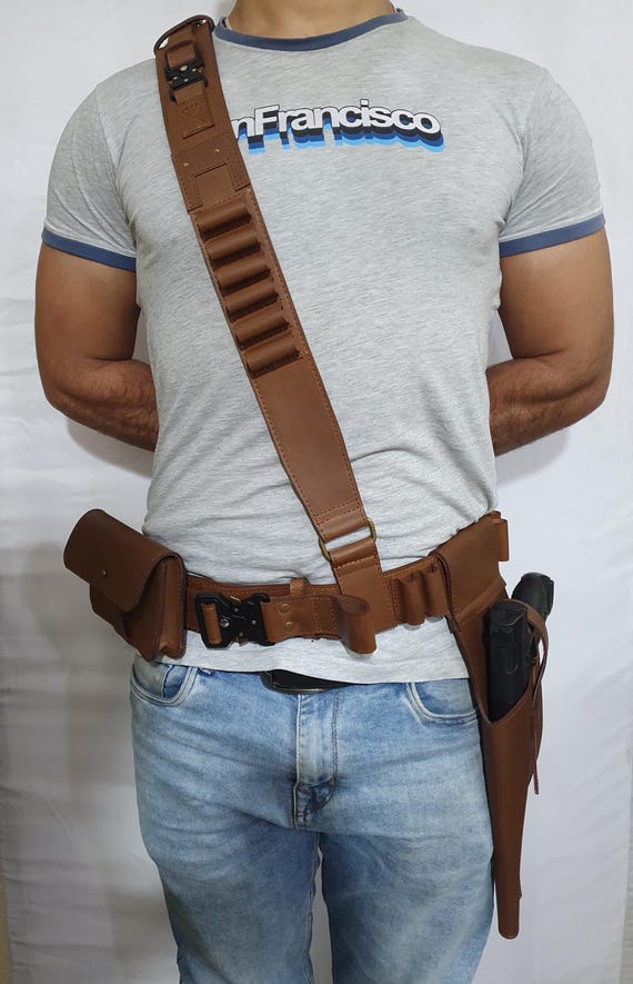 Mandalorian Leather Belt Holster, Adult Cosplay Costume  display picture 3
