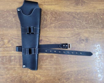 Leather leg holster for saw off shotgun double barrel, Prop Leather Gun Holsters