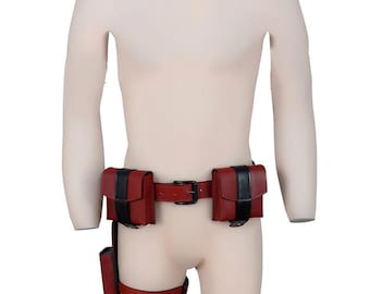 Daredevil belt  Leather Daredevil Billy Club Holster: Burgundy Superhero Costume Pouch