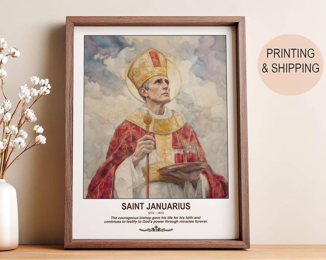 Saint Januarius Catholic Wall Art | Religious Print | Christian Gift ...