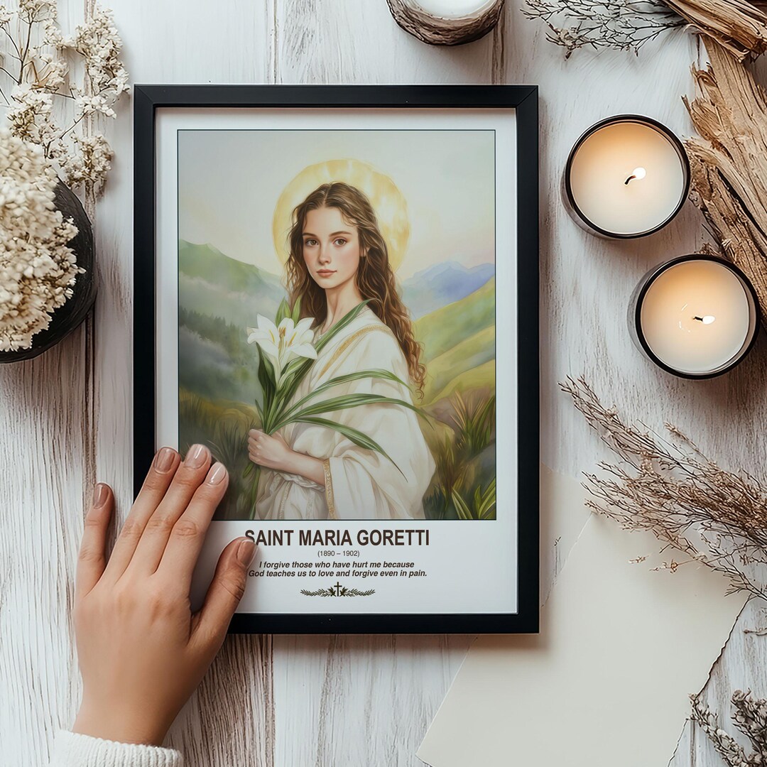 Saint Maria Goretti Icon Young Virgin Martyr Artwork Catholic Faith 