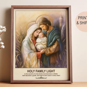 Holy Family, Birthday Gifts, Wall Art, Family Gifts, Catholic Art, Holy Family Art, Love and Faith of the Holy Family, Sacred Love of Family