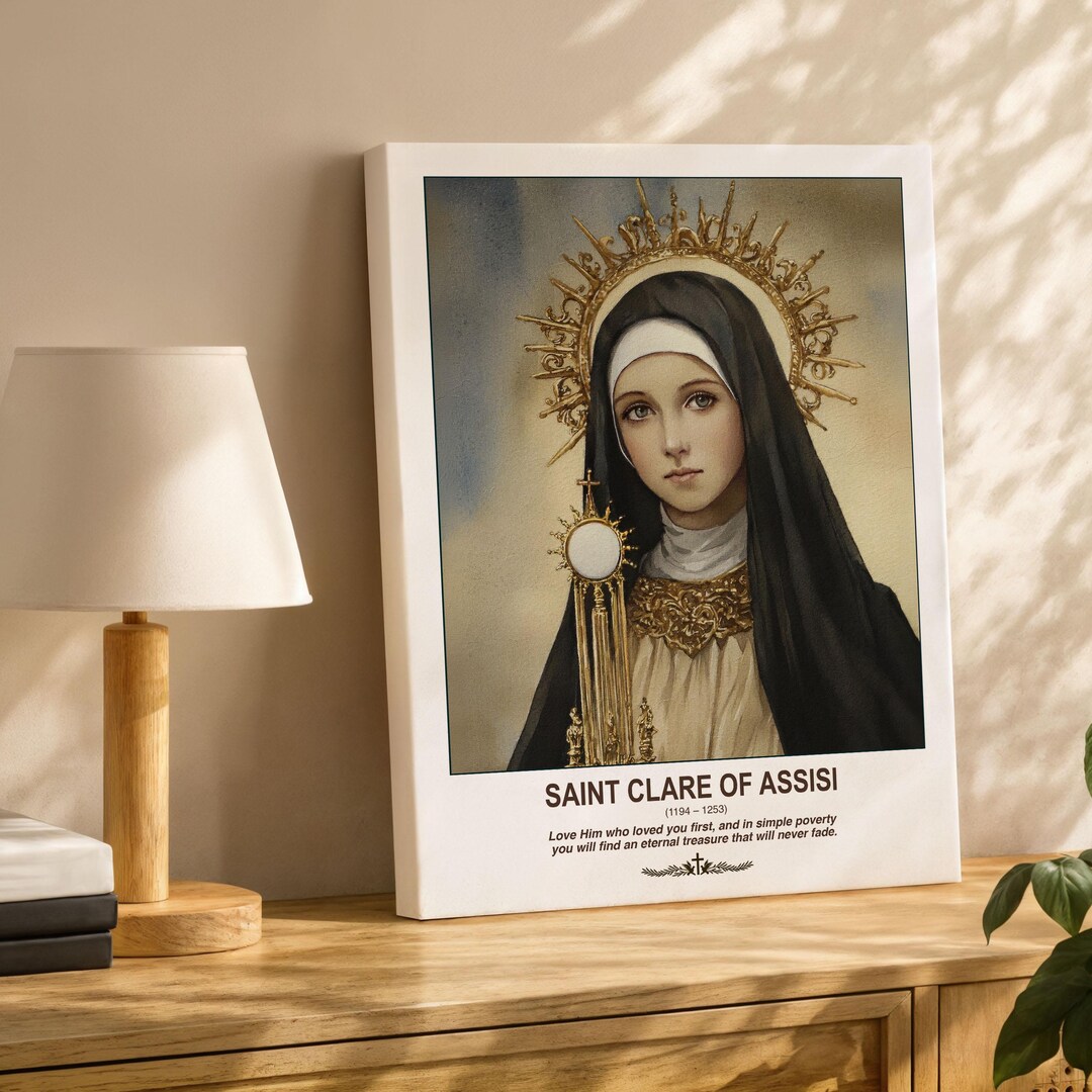 Wall Art of Saint Clare of Assisi | Catholic Nun Painting | Holiday ...