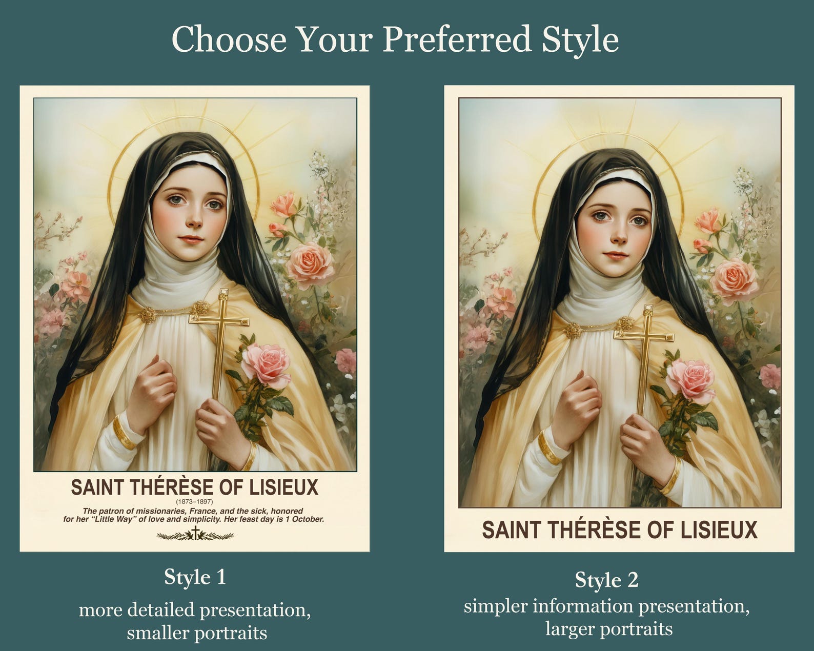 Saint Thérèse of Lisieux Icon | the Little Flower of Jesus Artwork ...