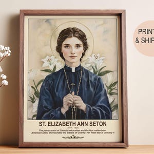 Saint Elizabeth Ann Seton Icon | First American-Born Saint and Educator | Catholic Religious Gift