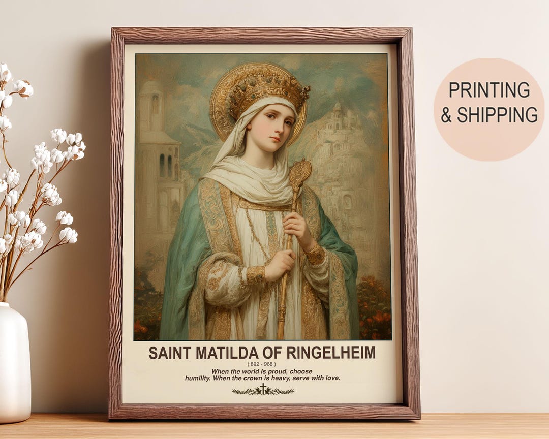 Sint Mathilda Icon Saint Matilda Watercolor Art: Catholic Home Decor - Etsy