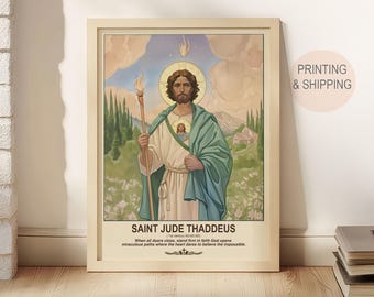Saint Jude Thaddeus | Catholic Saint Portrait | Holy Christian Wall Art