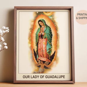 Our Lady of Guadalupe canvas print - gift for confirmation and baptism, saint&#39;s day, for mom or grandmother.