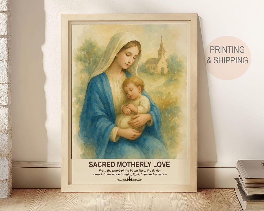 Virgin Mary and Child Jesus Art Print: Catholic Wall Decor - Etsy