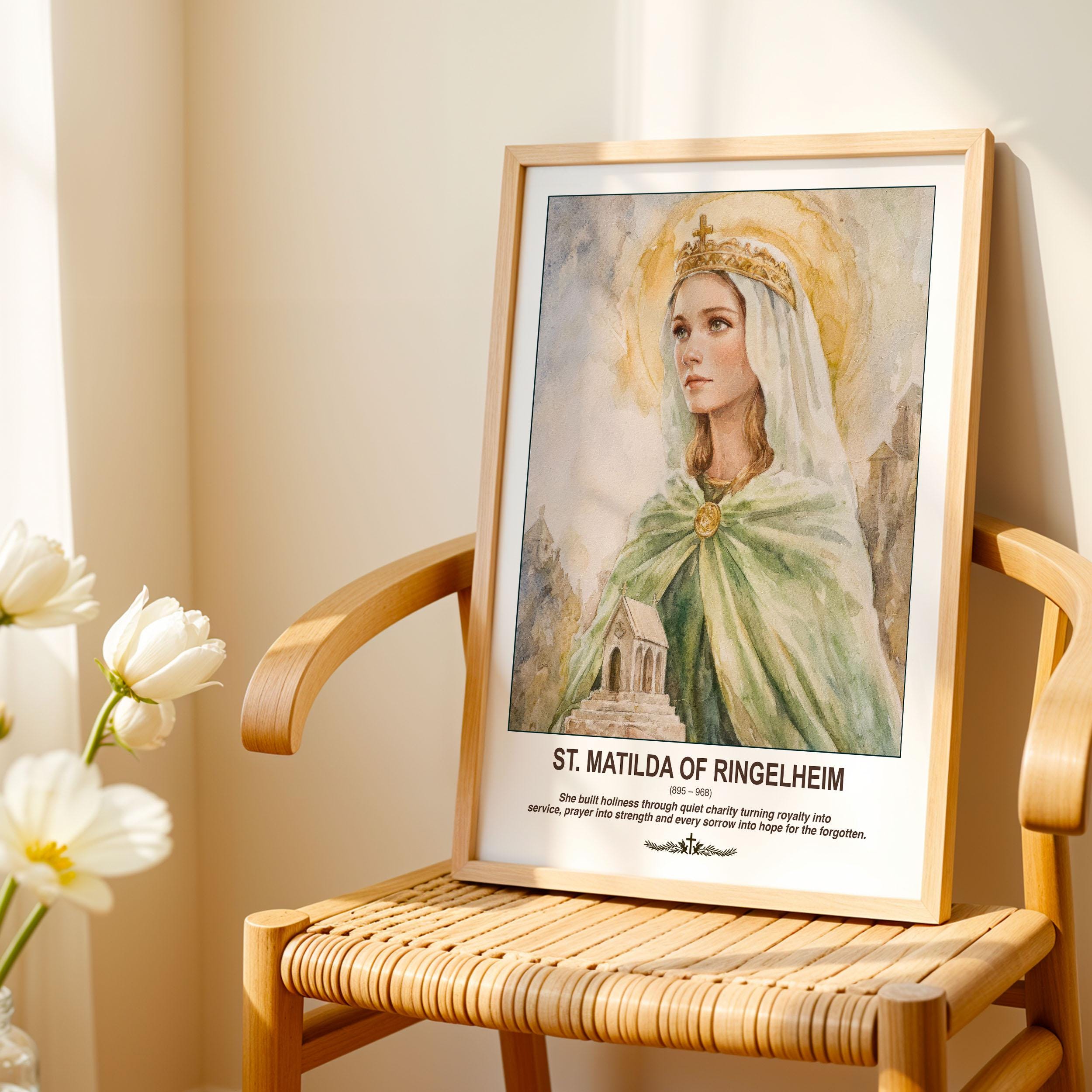 Sint Mathilda Icon Saint Matilda Ringelheim Print | Germany Queen | Charity Patron ...