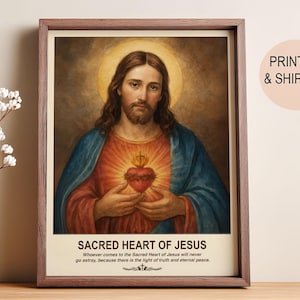 Sacred Heart of Jesus Canvas Print: Christian Wall Art