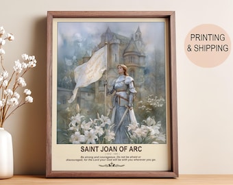 Saint Joan of Arc, Birthday Gifts, Wall Art, Family Gifts, Catholic Art, Heroic Portrait of Joan of Arc, Catholic Saints and Warriors.