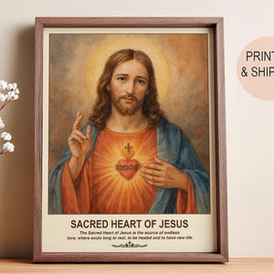 Sacred Heart of Jesus Canvas Print: Christian Wall Art