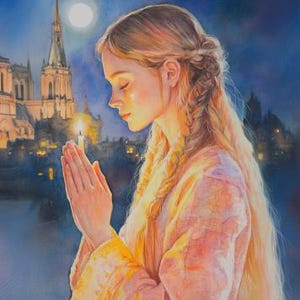 Saint Genevieve Portrait: Catholic Art Print (Digital Download