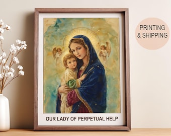 Our Lady of Perpetual Help Wall Art | Religious Print | Christian Gift for Loved Ones.