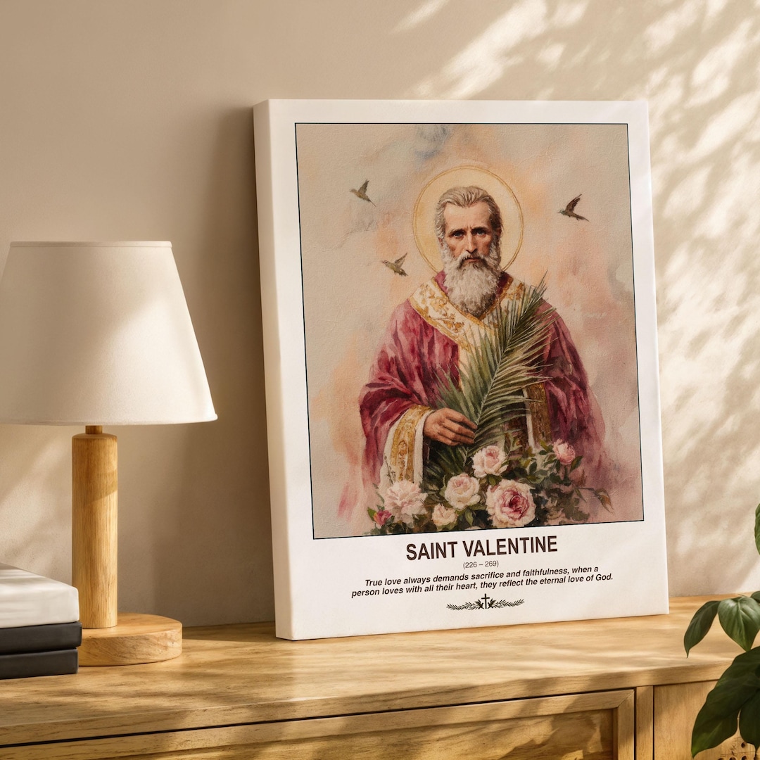 Catholic Art Saint Valentine | Patron Saint of Love Wall Decor | Gifts ...