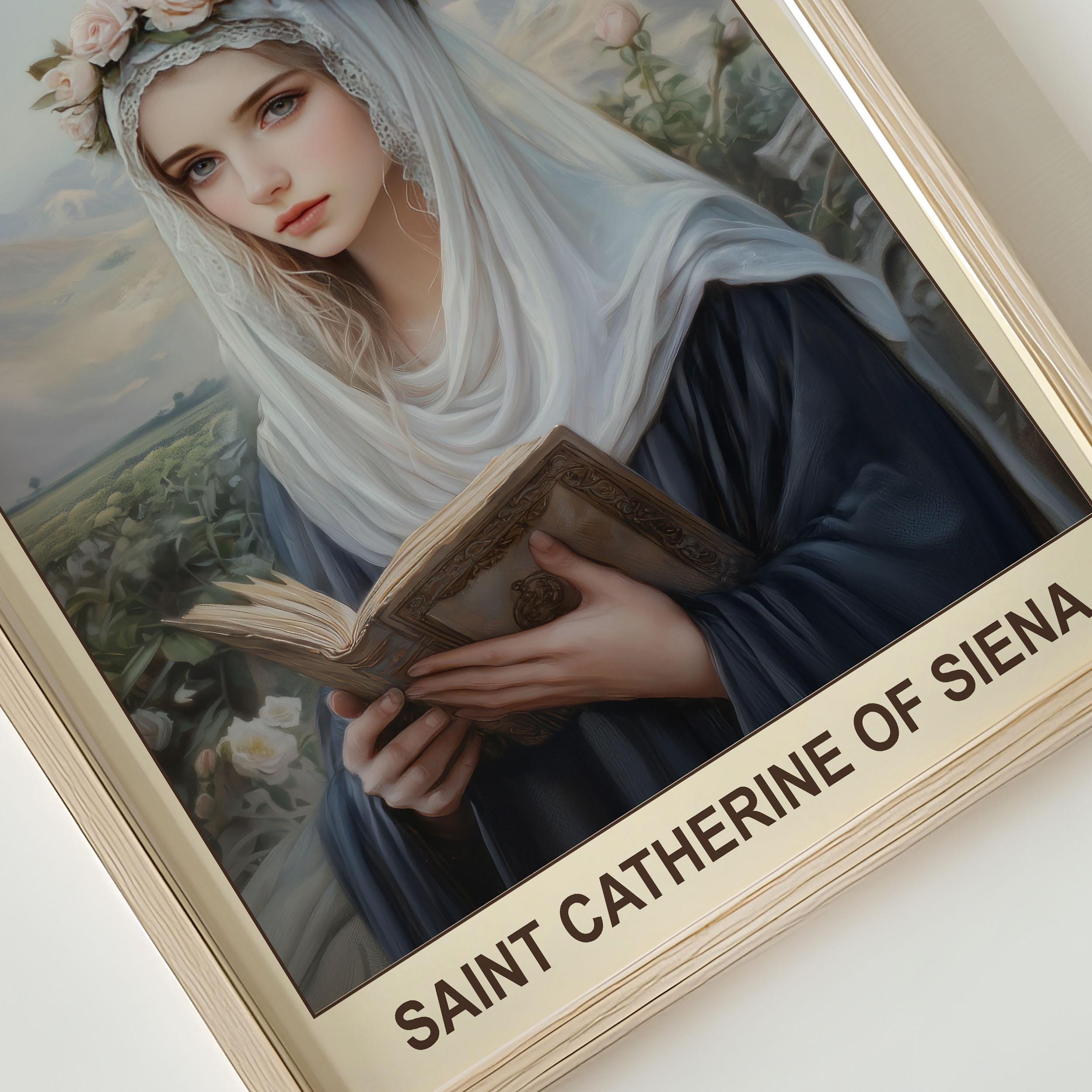 Saint Catherine of Siena Watercolor Portrait: Catholic Wall Art - Etsy