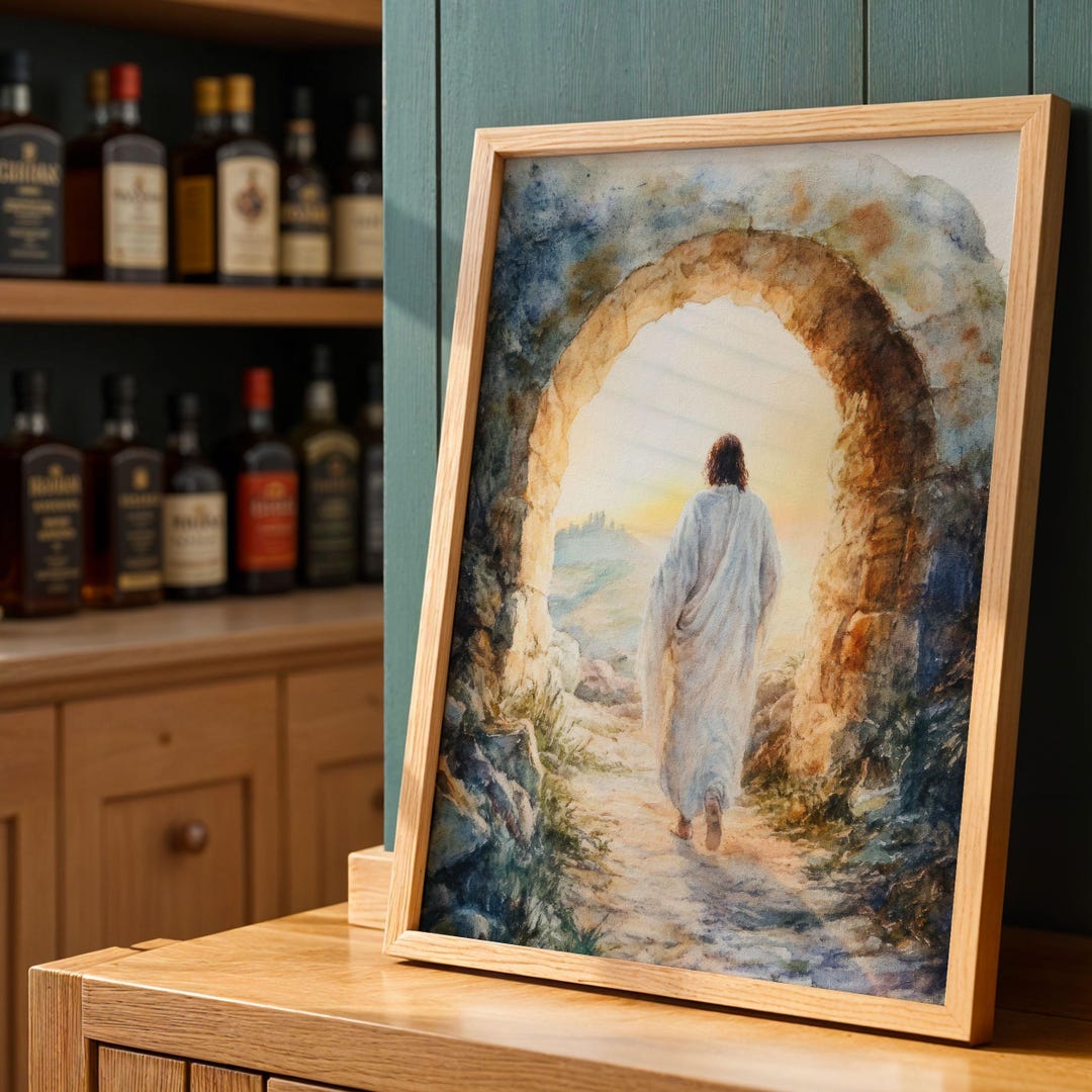 Jesus Resurrection Wall Art | Risen Christ Empty Tomb Easter Painting ...