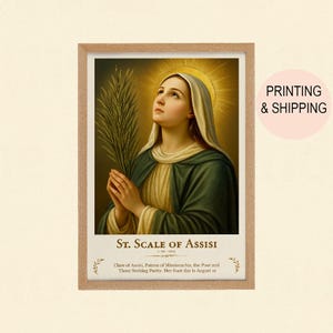 Sainte Claire d'Assise, patronne des missionnaires, produits physiques, décoration murale chrétienne, oeuvre d'art pour la maison, le bureau ou la chapelle, cadeaux.