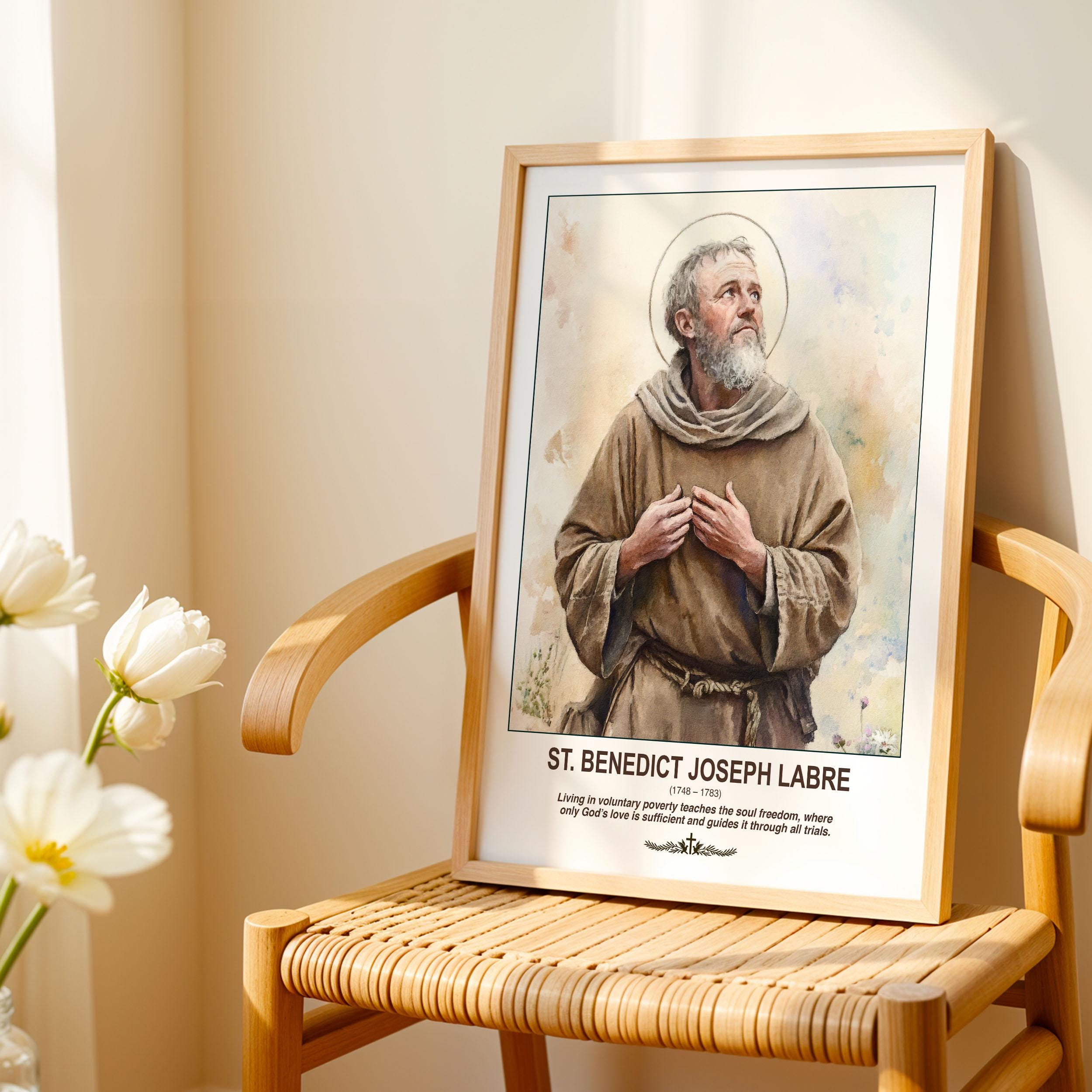 Saint Benedict Joseph Labre Portrait | Christian Wall Art