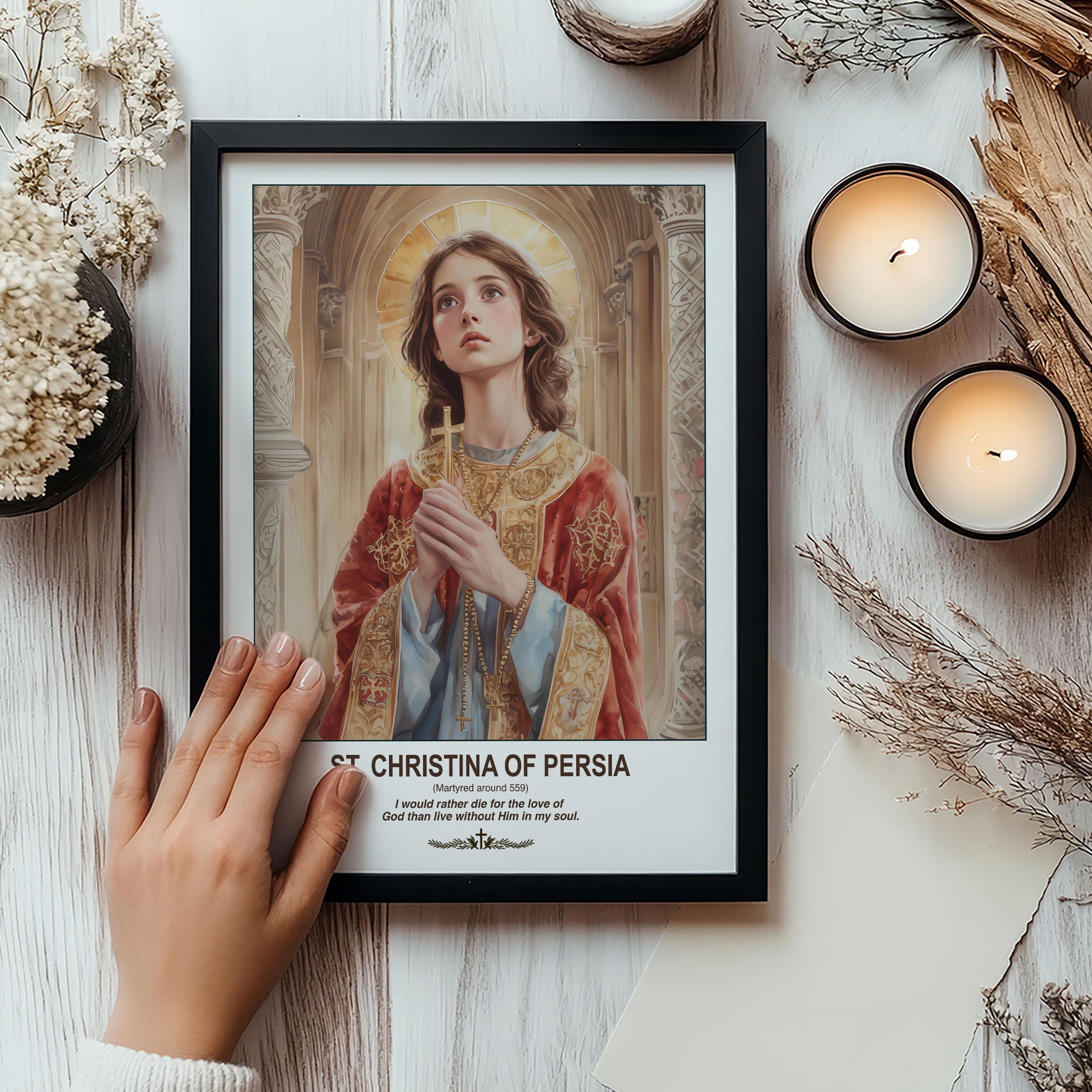 St. Christina of Persia Print | Catholic Wall Art | Housewarming