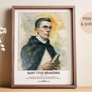 Saint Titus Brandsma Icon | Carmelite Martyr of Dachau | Catholic Faith Gift