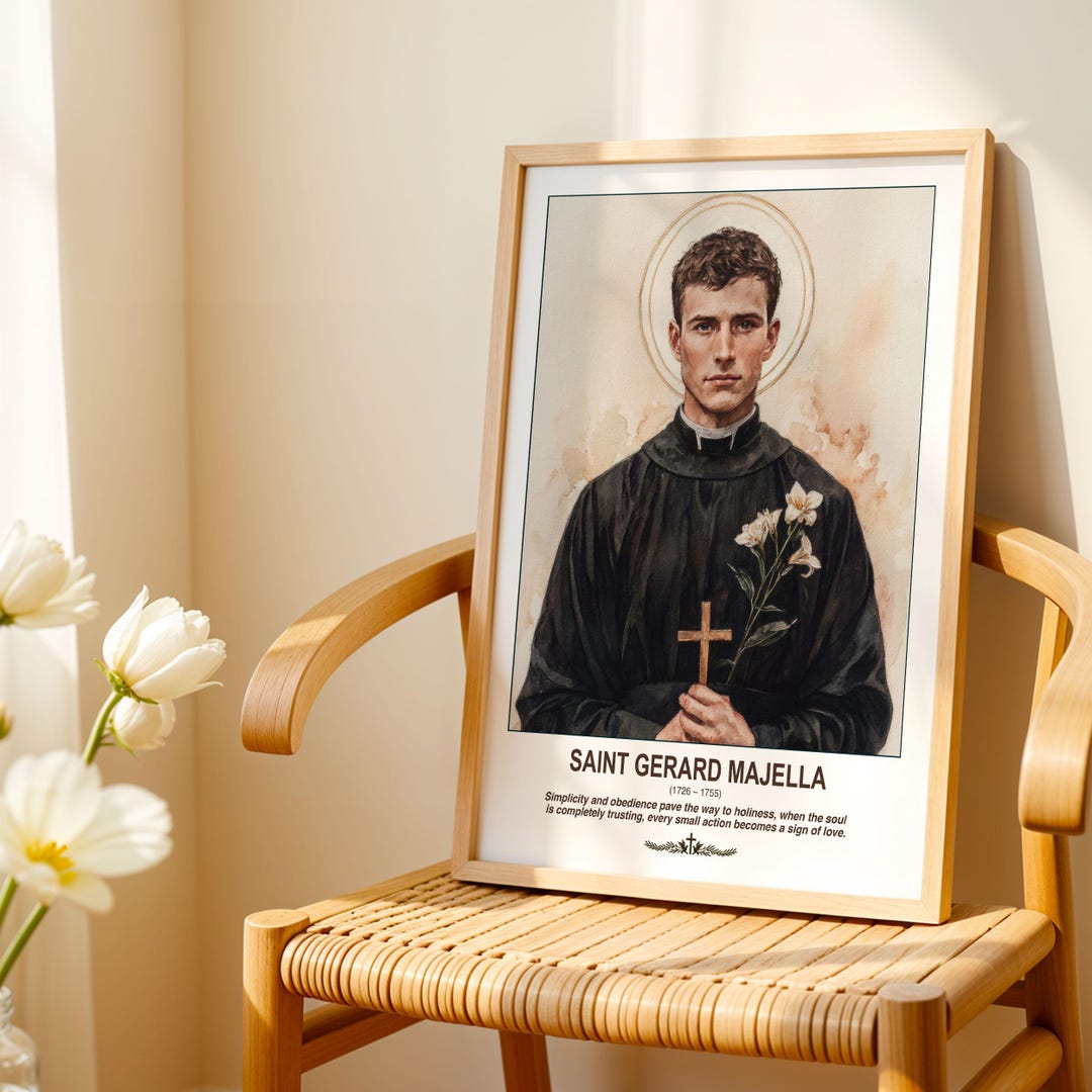 St Gerard Majella Print | Patron of Pregnancy Catholic Wall Art ...