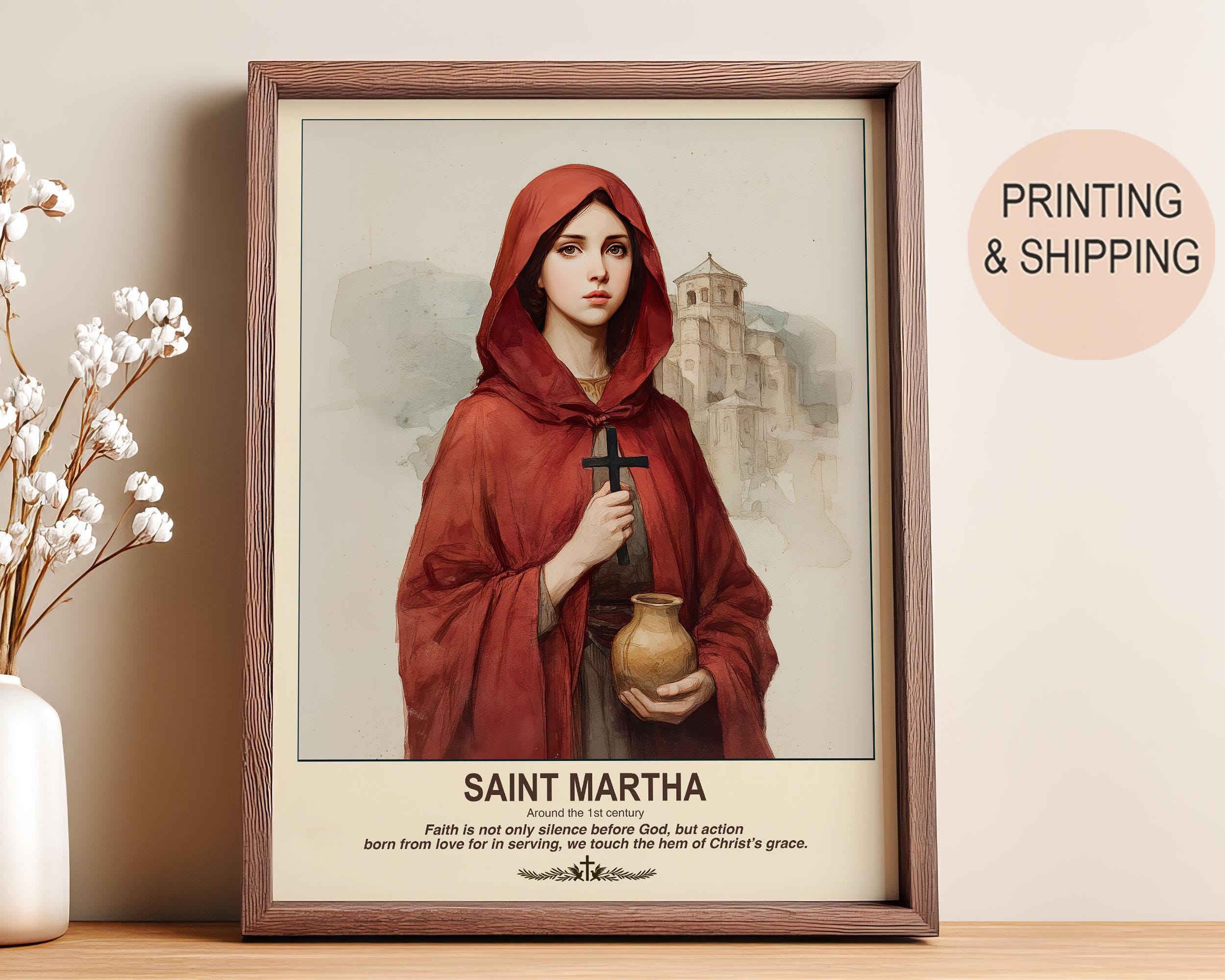 Saint Martha Art: Catholic Home Decor, Christian Wall Art