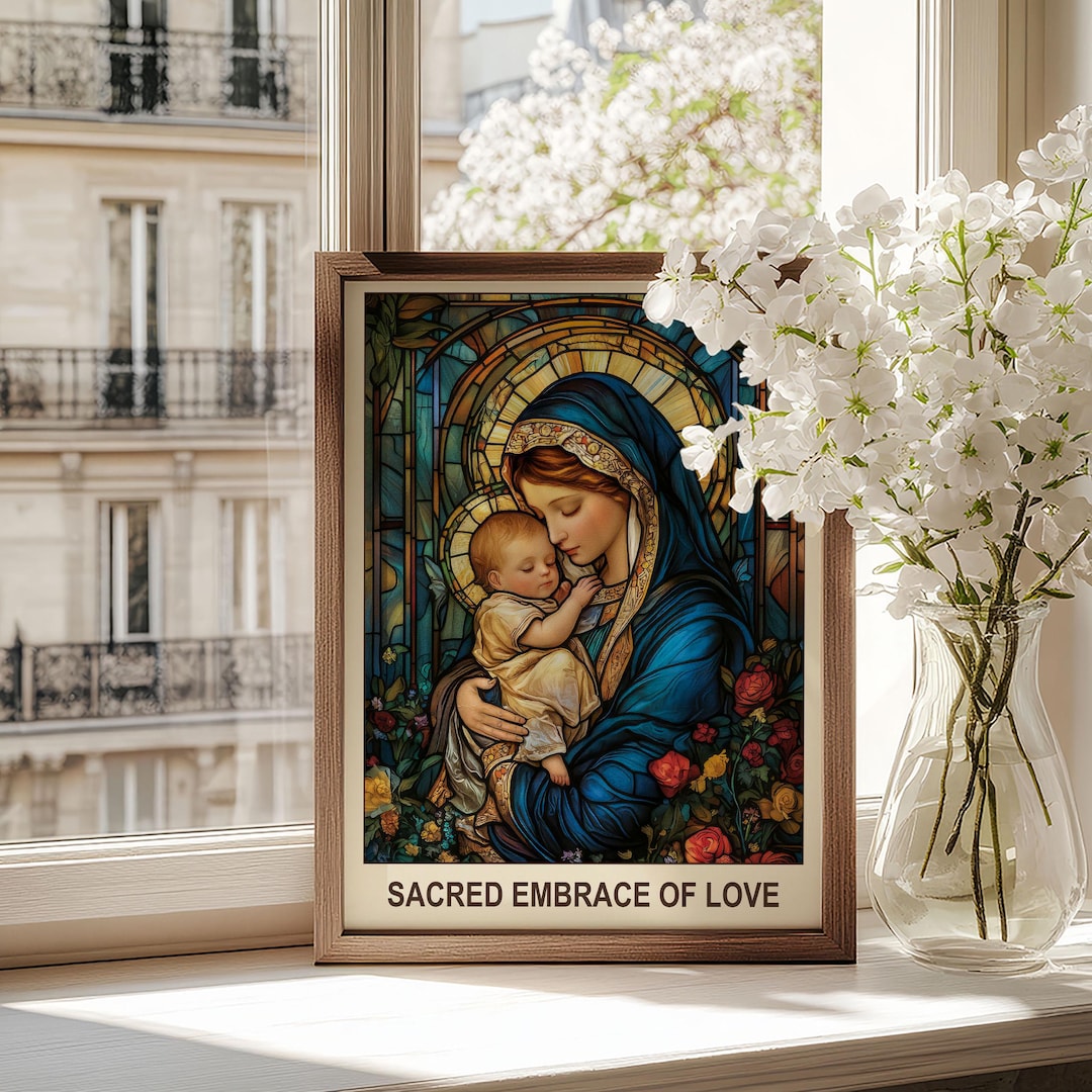 Virgin Mary and Child | Catholic Holy Art | Christian Wall Decor Gift ...