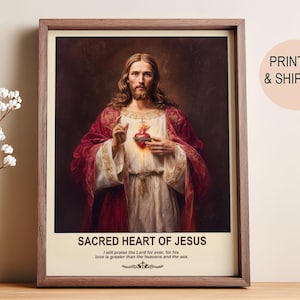 Sacred Heart of Jesus Canvas Print: Christian Wall Art
