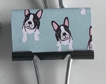 Clip para carpeta - Bostonian / Boston Terrier / Perro / Guau / Material de oficina / Escuela / Diario / Trabajo desde casa / Trabajo / Regalo / Maestro / Compañero de trabajo / Organizar