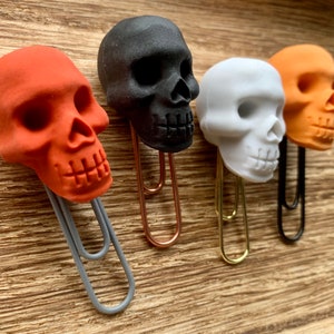 Skull Eraser Paper Clips | Set of 4 | Skull Bookmarks | Journal | Eraser | Planner Clip | Stationery Clips | Paperclip | Skulls