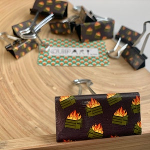 Binder Clip - Dumpster Fire I | Ugh | Meh | Office Supply | School | Journal | WFH | Work | Gift | Teacher | Coworker | Organize