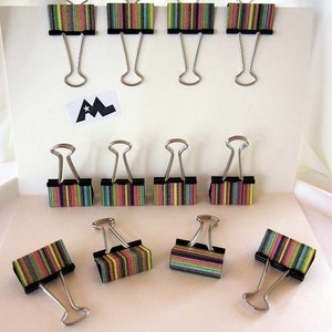 Binder Clips Crayon Stripe Teacher Planner Cute Clips School Supplies Office Gift Coworker Paperclip image 5