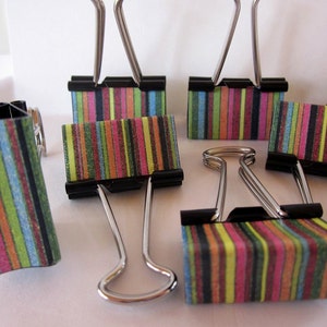 Binder Clips Crayon Stripe Teacher Planner Cute Clips School Supplies Office Gift Coworker Paperclip image 3