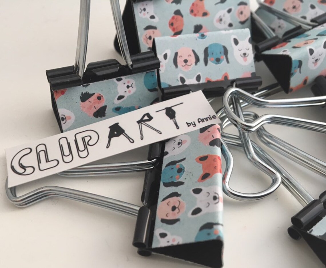 Binder Clips dog Winks Etsy