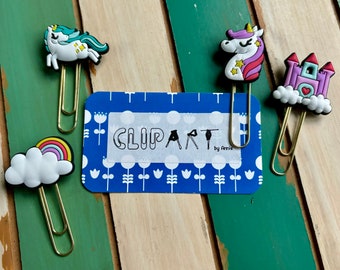 Fantasy Paper Clips | Unicorn | Castle | Dream | Lisa Frank | Office | Journal | School | Planner |