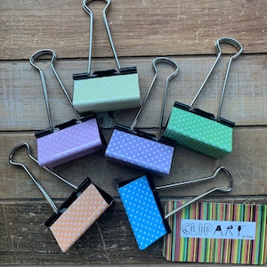 Binder Clips - "Pastel Polka Dots"