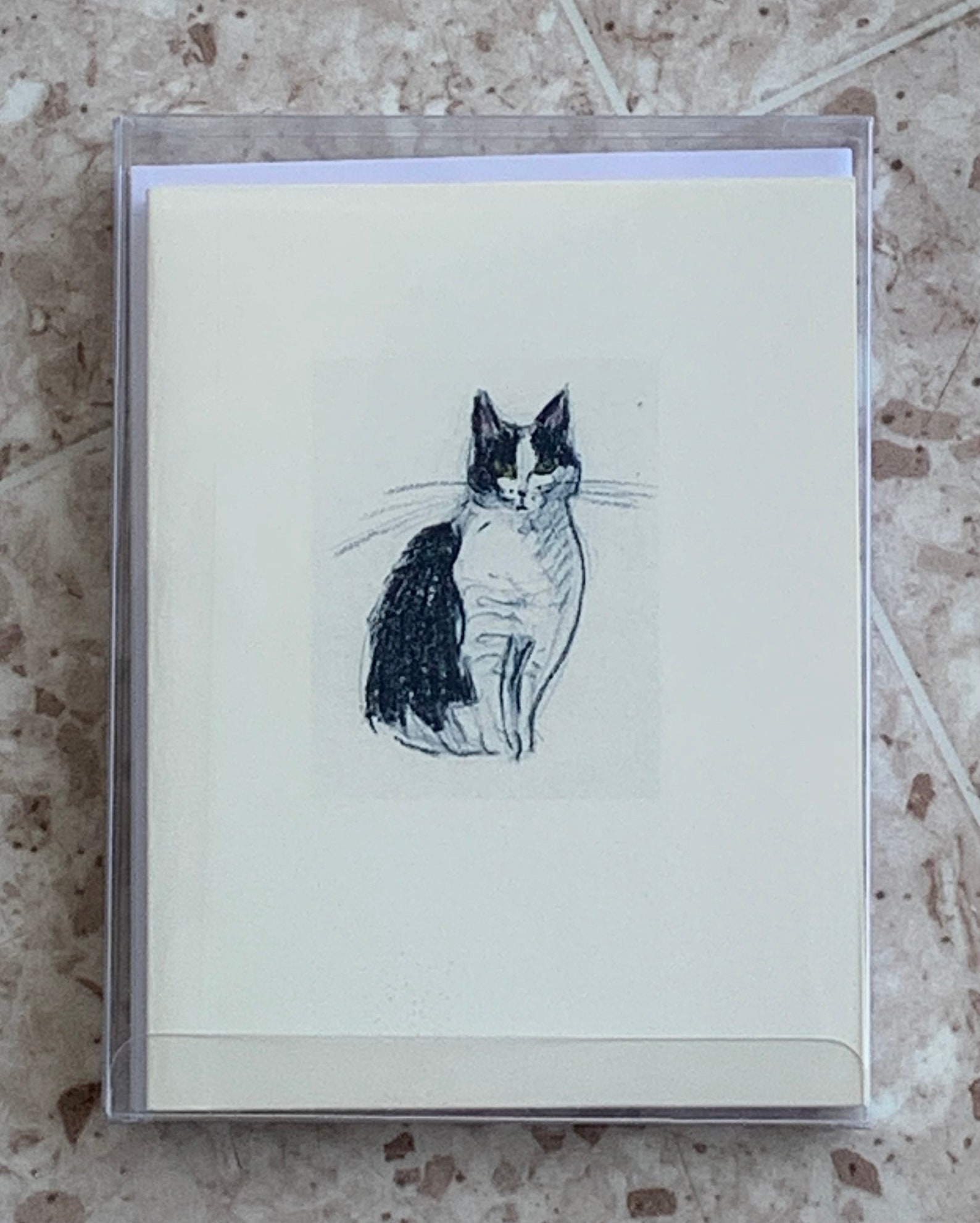 Set of 6 Smiley Black Cat Notecards, Rare Designs Greeting Cards ...