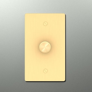 Brass Dimmer Light Switch – Knurled Gold Dials with Matching Brass Wall Plate and Screws