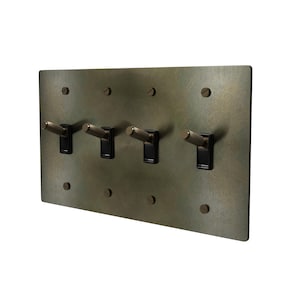 Toggle Light Switch – Antique Wall Plate with Knurled Switch and Matching Screws