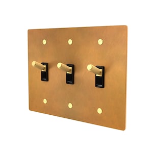 Brass Toggle Switch – Unlacquered Patina Plate – Vintage Style Wall Light Switch