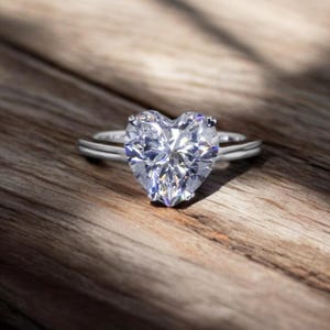 6CT Heart Cut  Moissanite Diamond Ring With Heart Prongs Solitaire Engagement Ring Heart Cut Anniversary Gift Ring Promise Ring Propose Ring