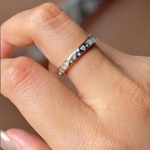 Multi Shape Diamond Wedding Band White Gold Stacking Band Randomly Scattered Diamond Band Flush Set Ring for Women Gift Full Eternity Band