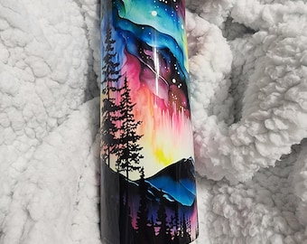 Northern Lights 20oz Tumbler with Lid & Straw