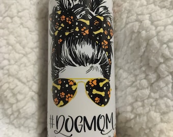 Dog Mom 20 oz Tumbler with Lid & Straw