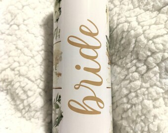 Floral Bride Tumbler, 20 oz Stainless Steel