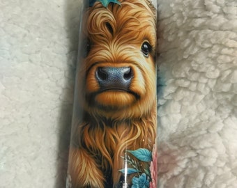 Highland Cow 20oz Tumbler, Straw and Lid Included